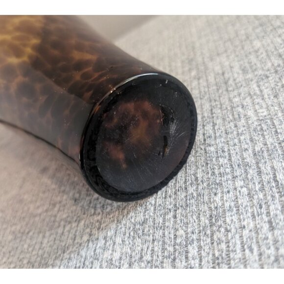 Brown/Amber Spotted Leopard/Tortoiseshell Pattern 9.5" Tapered Glass Vase - Picture 5 of 6